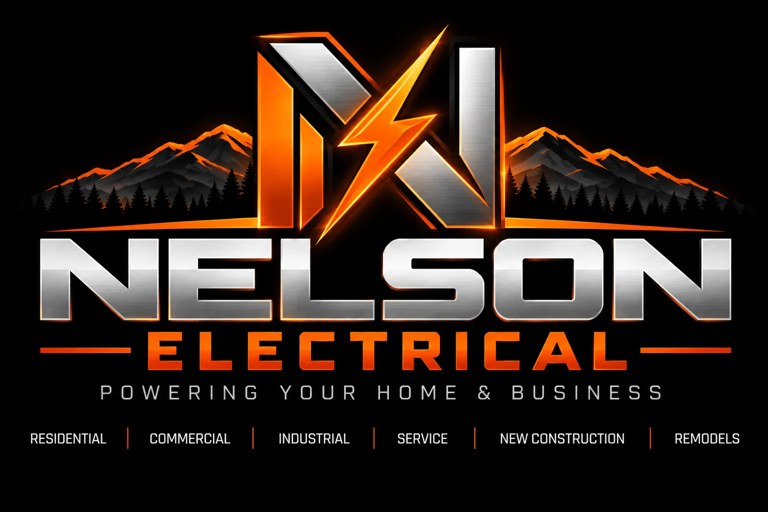 Nelson Electrical mountain and lightning bolt logo