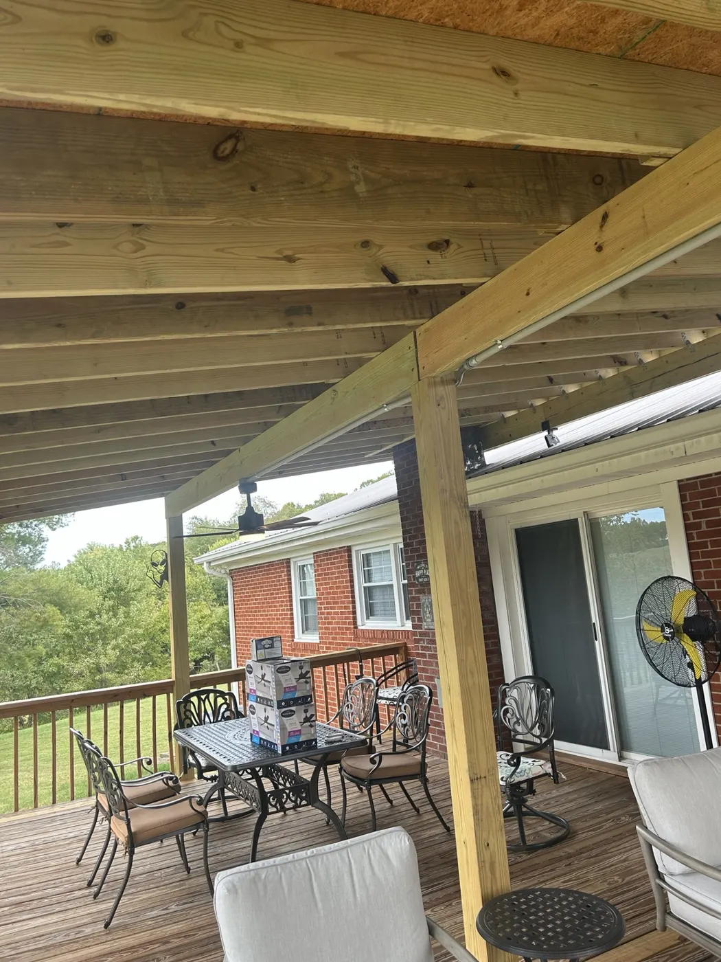 Covered deck electrical installation