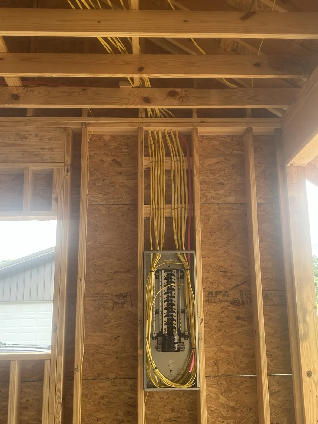 New construction panel rough-in