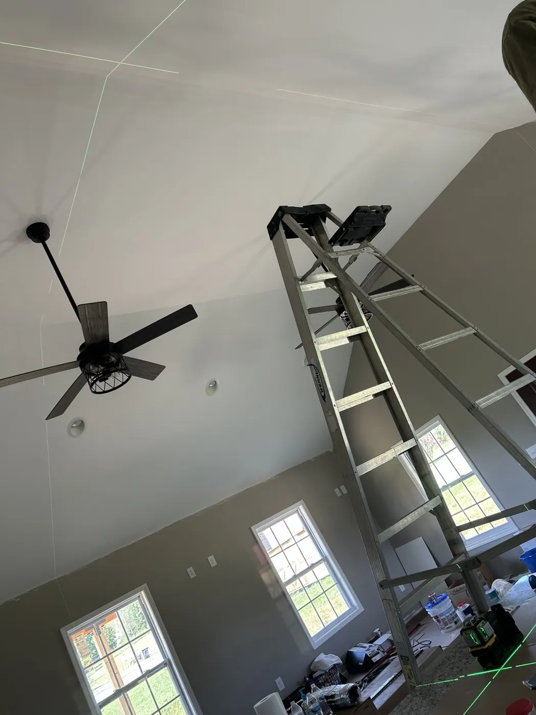 Residential ceiling fan installation